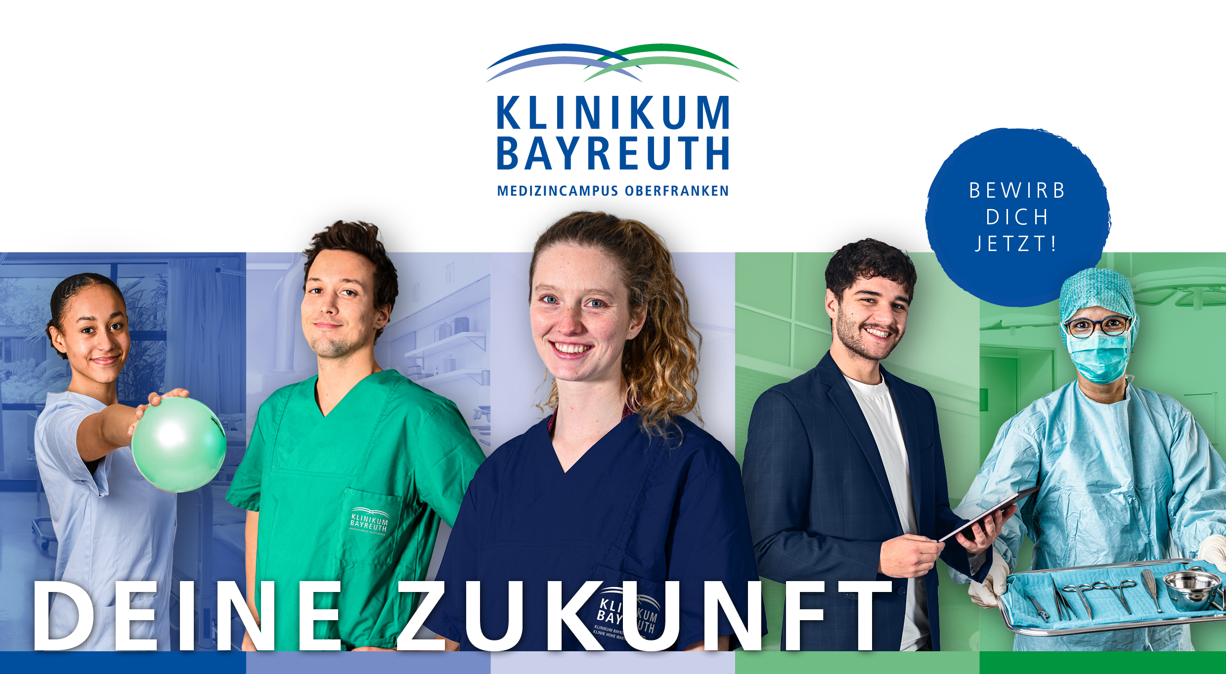 Headerbild: Bildmontage auf der f&uuml;nf Mitarbeiter aus den unterschiedlichen Fachbereichen dargestellt werden.