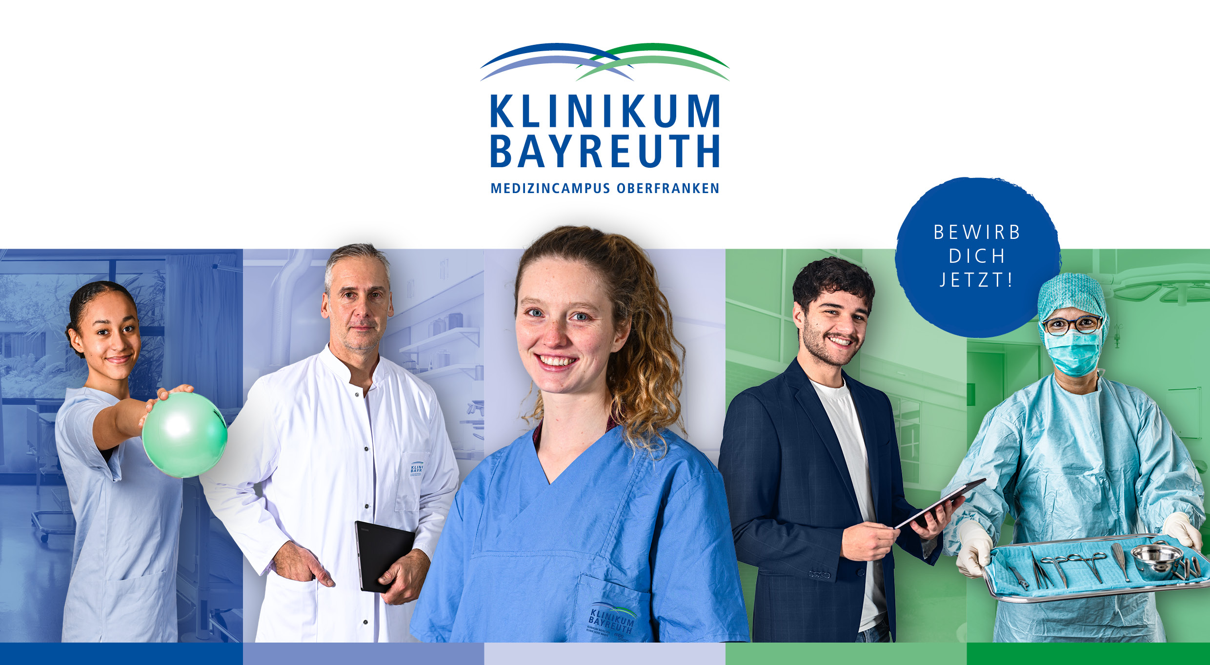 Headerbild: Bildmontage auf der f&uuml;nf Mitarbeiter aus den unterschiedlichen Fachbereichen dargestellt werden.