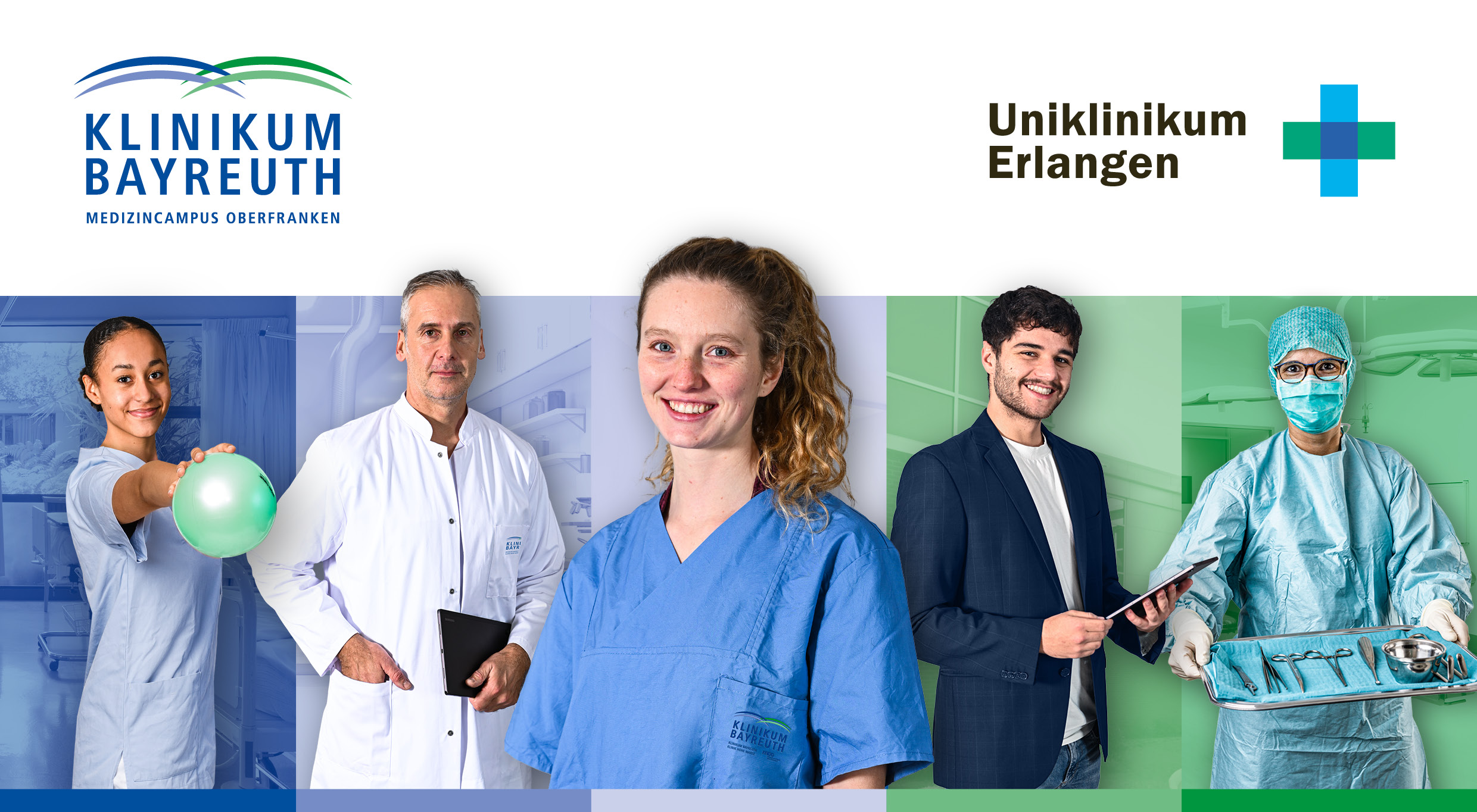 Headerbild: Bildmontage auf der f&uuml;nf Mitarbeiter aus den unterschiedlichen Fachbereichen dargestellt werden.